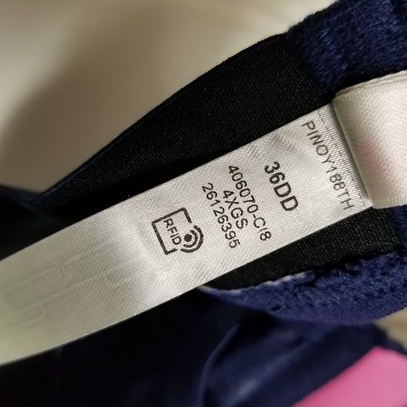 PINK Victoria's Secret Bra Womens Size 36DD Blue Floral Print Push Up Lingerie - Picture 9 of 11